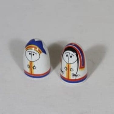 Arabia Lappalainen maustesirottimet, käsinmaalattu, 2 kpl, suunnittelija Hilkka-Liisa Ahola, käsinmaalattu, painettu