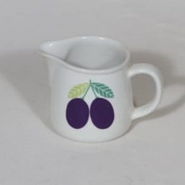 Arabia Pomona kermakko, suunnittelija Raija Uosikkinen, luumu, serikuva, retro