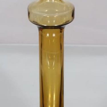 Riihimäen lasi Katedraali maljakko, amber, suunnittelija Helena Tynell,