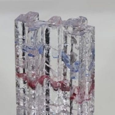 Riihimäen lasi Metsä taide-esine, kirkas, suunnittelija Helena Tynell, massiivinen