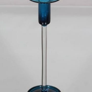 Riihimäen lasi Harlekiini kynttilänjalka, signeerattu, suunnittelija Nanny Still, signeerattu