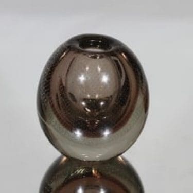 Nuutajärvi Huntu maljakko, happosigneerattu, suunnittelija Gunnel Nyman, happosigneerattu, massiivinen, piikkimuotti