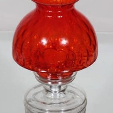 Riihimäen lasi Apollo kynttilälyhty, punainen, suunnittelija Nanny Still,
