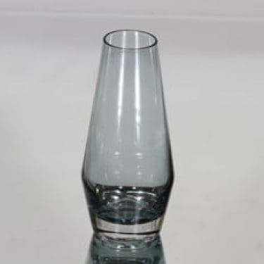 Riihimäen lasi maljakko, siniharmaa, suunnittelija Tamara Aladin, pieni