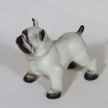 Arabia Buldoggi figuuri, koira, suunnittelija Lea von Mickwitz, koira, käsinmaalattu