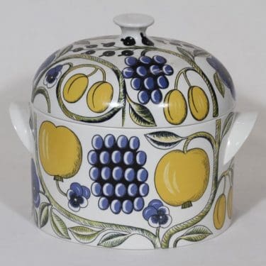 Arabia Paratiisi liemimalja, suunnittelija Birger kaipiainen, suuri, värillinen, serikuva