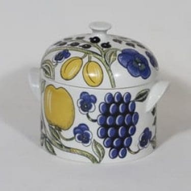 Arabia Paratiisi liemimalja, suunnittelija Birger Kaipiainen, värillinen, serikuva, retro