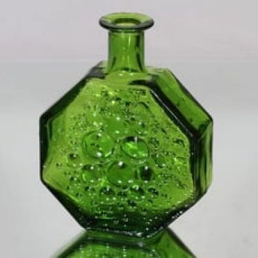 Riihimäen lasi Stella Polaris koristepullo, vihreä, suunnittelija Nanny Still,