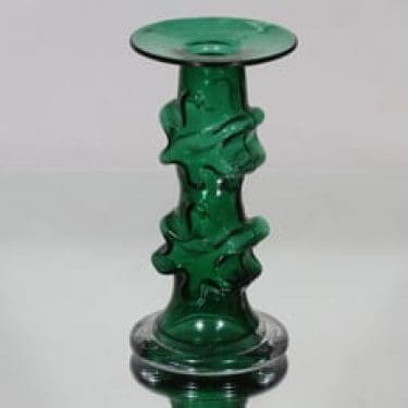 Riihimäen lasi Kasperi kynttilänjalka, signeerattu, suunnittelija Erkkitapio Siiroinen, signeerattu