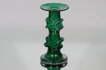 Riihimäen lasi Kasperi kynttilänjalka, signeerattu, suunnittelija Erkkitapio Siiroinen, signeerattu