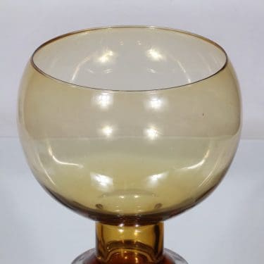 Riihimäen lasi Old King Cole boolimalja, amber, suunnittelija Erkkitapio Siiroinen, suuri