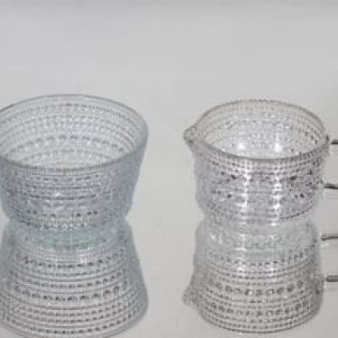 Nuutajärvi Kastehelmi sokerikko ja kermakko, kirkas, suunnittelija Oiva Toikka,