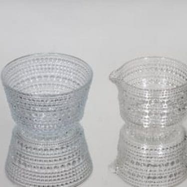 Nuutajärvi Kastehelmi sokerikko ja kermakko, kirkas, suunnittelija Oiva Toikka,