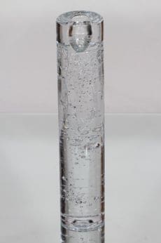 Iittala Arkipelago kynttilänjalka, kirkas, suunnittelija Timo Sarpaneva, suuri, massiivinen, pyöreä