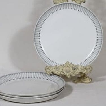 Arabia Heini lautaset, matala, 4 kpl, suunnittelija Raija Uosikkinen, matala, kuparipainokoriste