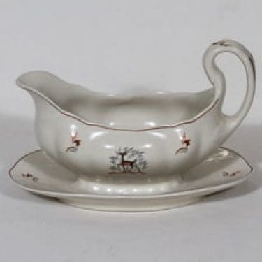 Arabia Kauris kastikekaadin, suunnittelija Tyra Lungren, siirtokuva