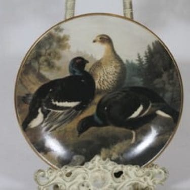 Arabia koristelautanen, Teeriä rantatöyräällä, suunnittelija von Wright, Teeriä rantatöyräällä, serikuva