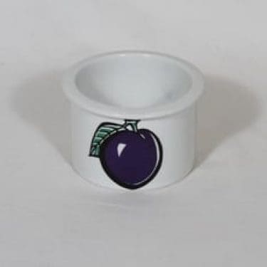 Arabia Tutti frutti purnukka, suunnittelija Ulla Procope, serikuva, luumuaine