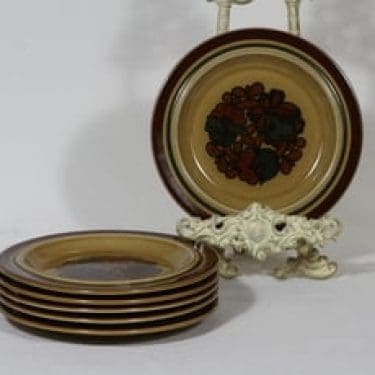 Arabia Otso lautaset, pieni, 6 kpl, suunnittelija Raija Uosikkinen, pieni, erikoiskoriste, retro