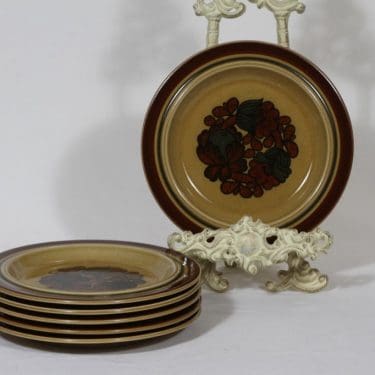 Arabia Otso lautaset, pieni, 6 kpl, suunnittelija Raija Uosikkinen, pieni, erikoiskoriste, retro