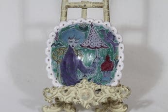 Arabia decorative plate, hand-painted, designer Hilkka-Liisa Ahola, small, hand crafted, signed