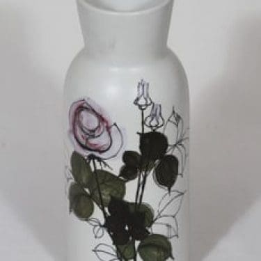 Arabia Kukka maljakko, käsinmaalattu, suunnittelija Hilkka-Liisa Ahola, käsinmaalattu, suuri, signeerattu, mattalasite