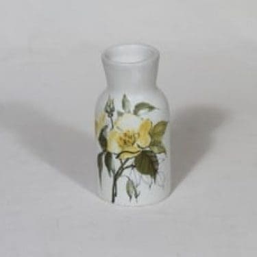 Arabia Kukka maljakko, käsinmaalattu, suunnittelija Hilkka-Liisa Ahola, käsinmaalattu, pieni, signeerattu, mattalasite