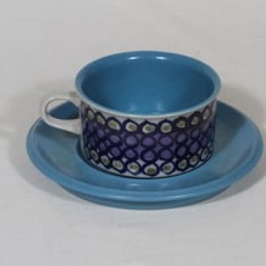 Arabia S teekuppi, käsinmaalattu, suunnittelija Hilkka-Liisa Ahola, käsinmaalattu, signeerattu