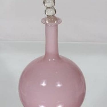 Riihimäen lasi Tzarina koristepullo, vaaleanpunainen, suunnittelija Nanny Still, suuri