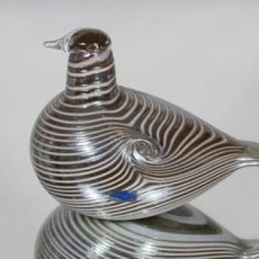 Nuutajärvi koristelintu, Alli, suunnittelija Oiva Toikka, Alli, filigraani, lysteri, signeerattu