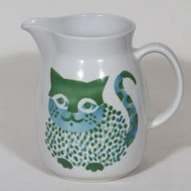 Arabia Kissa kaadin, 2 l, suunnittelija Gunvor Olin-Grönqvist, 2 l, suuri, kissa-aihe, retro