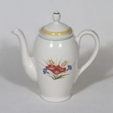 Arabia Kesä kaadin, suunnittelija Rainer Baer, pieni, siirtokuva, kukka-aihe