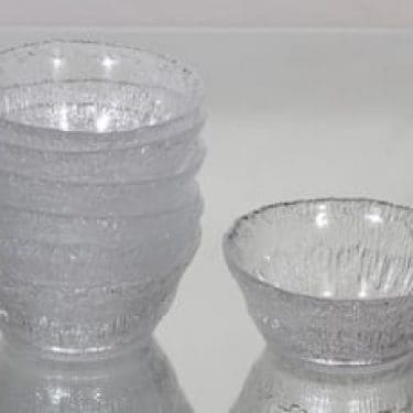 Iittala Solaris jälkiruokakulhot, kirkas, 7 kpl, suunnittelija Tapio Wirkkala,