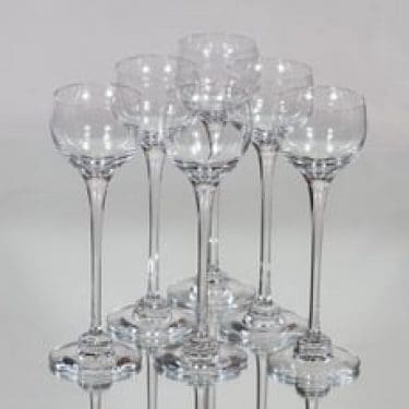 Nuutajärvi Aurora lasit, 7 cl, 6 kpl, suunnittelija Heikki Orvola, 7 cl