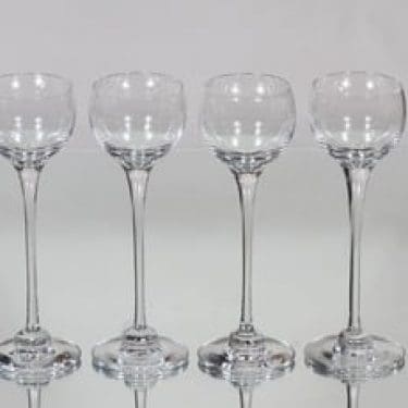 Nuutajärvi Aurora lasit, 7 cl, 4 kpl, suunnittelija Heikki Orvola, 7 cl