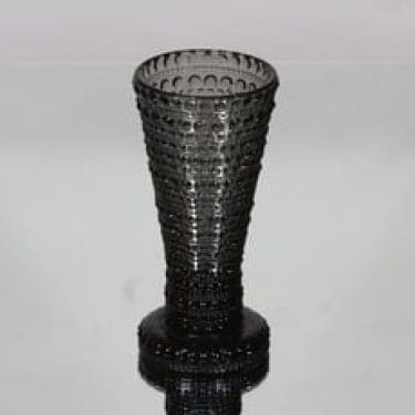 Nuutajärvi Kastehelmi kääntömaljakko, harmaa, suunnittelija Oiva Toikka,