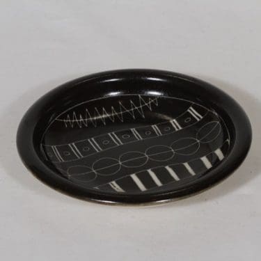 Arabia Tarina kulho, musta, suunnittelija , pieni, käsinraaputettu