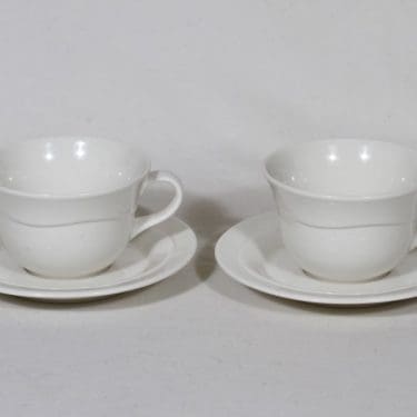 Arabia Tuuli teeikupit, valkoinen, 2 kpl, suunnittelija Heljä Liukko-Sundström,