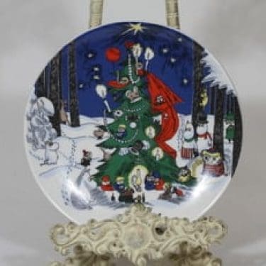 Arabia Muumi koristelautanen, Joululautanen, suunnittelija Tove Slotte, Joululautanen, serikuva