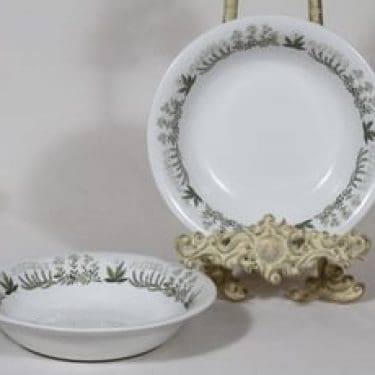 Arabia Polaris lautaset, syvä, 2 kpl, suunnittelija Raija Uosikkinen, syvä, serikuva