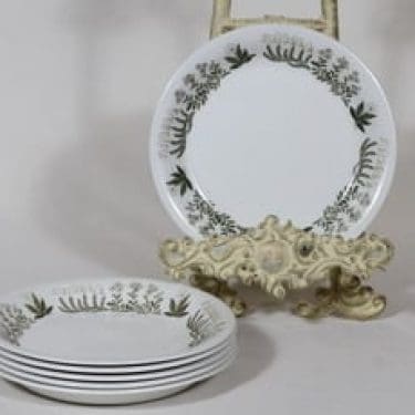 Arabia Polaris lautaset, pieni, 6 kpl, suunnittelija Raija Uosikkinen, pieni, serikuva