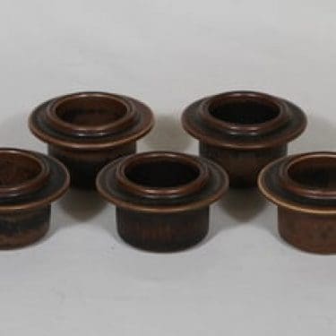 Arabia Ruska munakupit, ruskea lasite, 5 kpl, suunnittelija Ulla Procope,