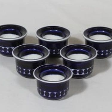 Arabia Valencia munakupit, käsinmaalattu, 6 kpl, suunnittelija Ulla Procope, käsinmaalattu, signeerattu