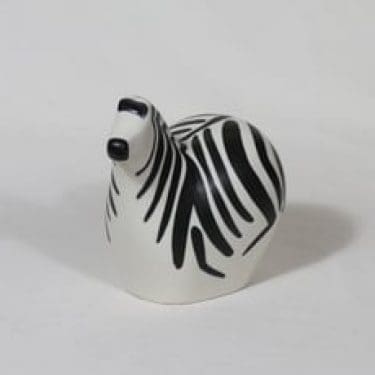 Arabia eläinfiguuri, seepra, suunnittelija Lillemor Mannerheim-Klingspor, seepra, signeerattu