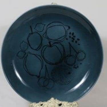 Arabia Graffito vati, turkoosi, suunnittelija Gunvor Olin-Grönqvist, suuri, serikuva