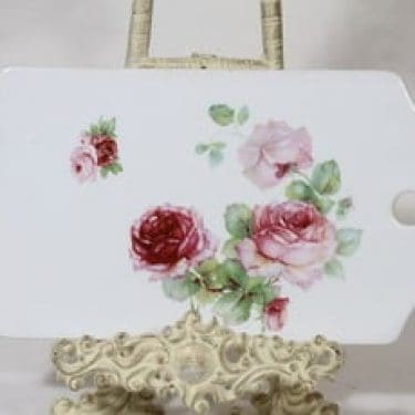 Arabia kukkakuvio talouslevy, suunnittelija , siirtokuva, ruusuaihe