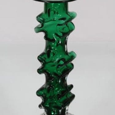 Riihimäen lasi Kasperi kynttilänjalka, signeerattu, suunnittelija Erkkitapio Siiroinen, signeerattu, suuri, retro