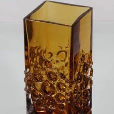 Riihimäen lasi Musica maljakko, ruskea, suunnittelija Tamara Aladin, massiivinen