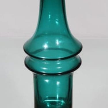 Riihimäen lasi 1464 maljakko, turkoosi, suunnittelija Tamara Aladin, suuri