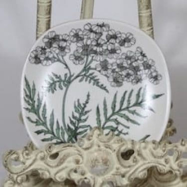 Arabia Botanica koristelautanen, Siankärsämö, suunnittelija Esteri Tomula, Siankärsämö, pieni, serikuva